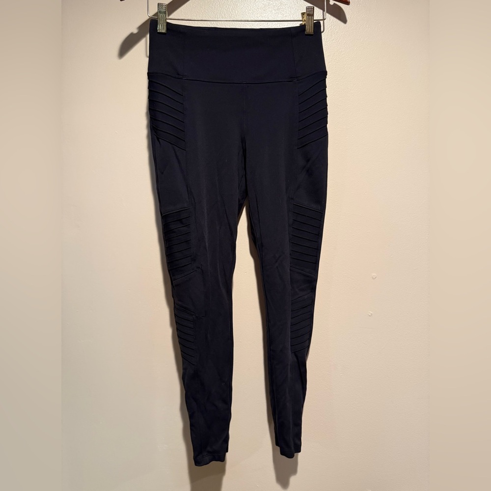 Athleta Delancey Moto Tight Black womens size small